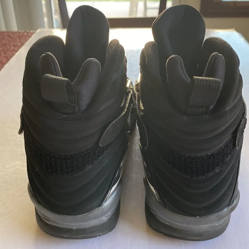 JORDAN Men’s Black/ Chrome Leather Shoes 305381-001  Size 12